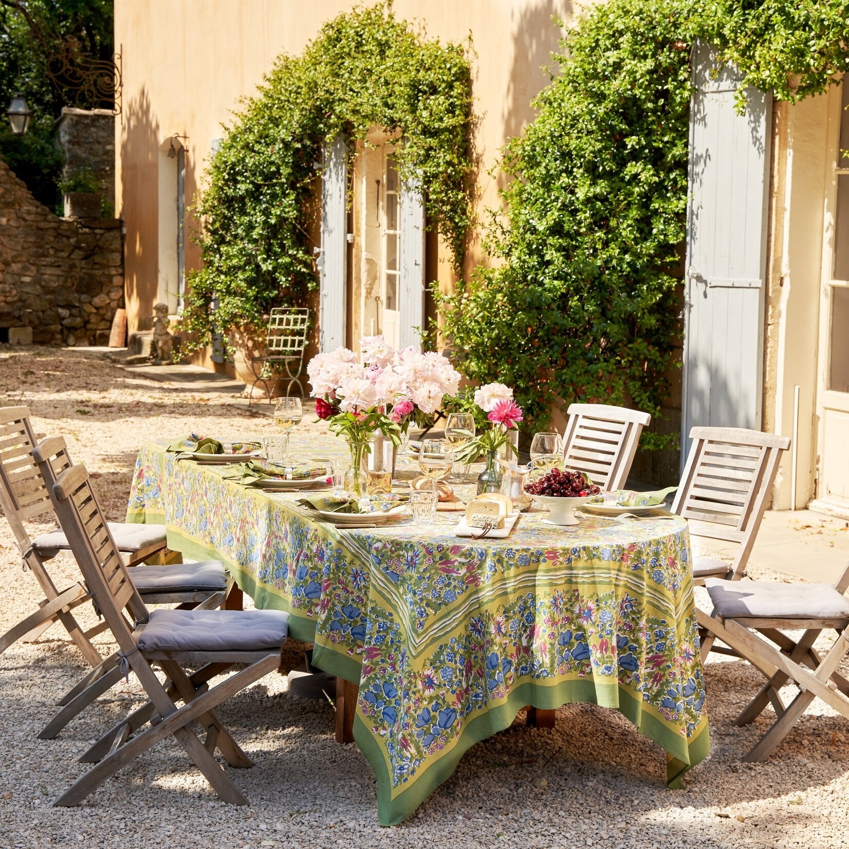 Couleur Nature French Linens in Jardin Blue & Vert