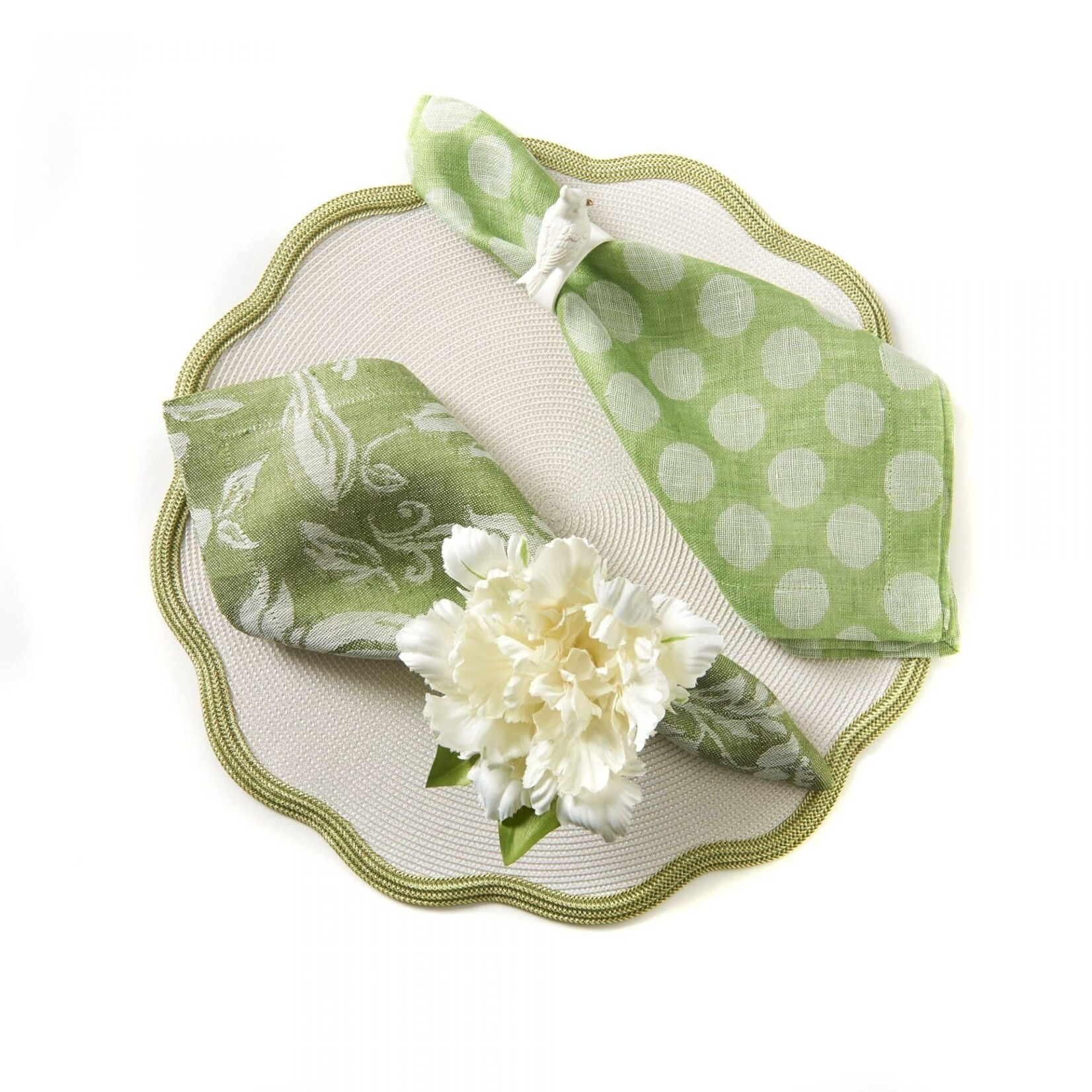 Deborah Rhodes Border Scallop Placemats (Set of 4)