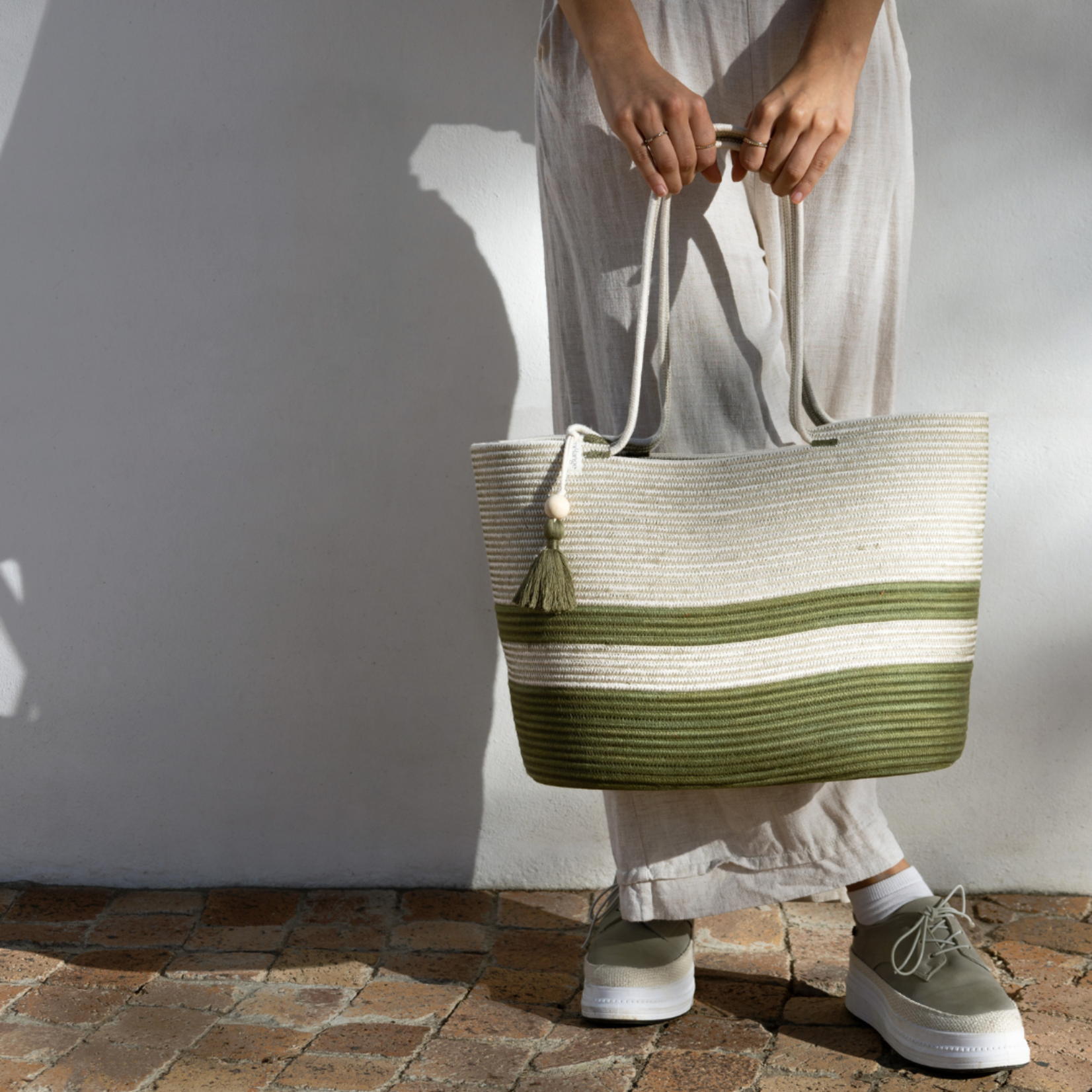 Mia Melange Shopper Bag with Tassle