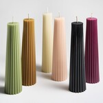 Green Tree Home Fluted Petite Pillar Candles - 8"