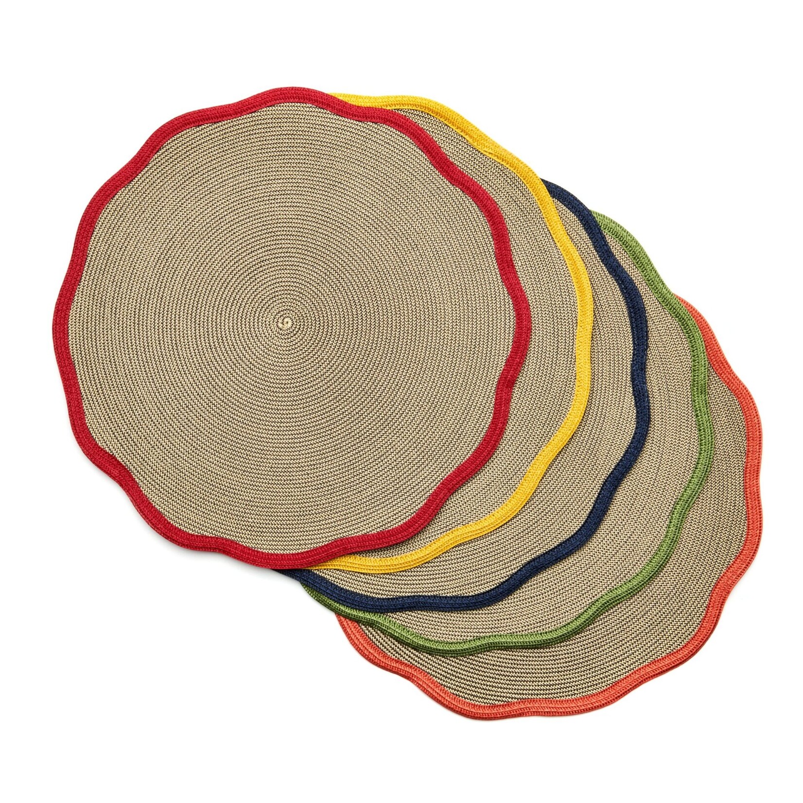 Deborah Rhodes Autumn Border Scallop Placemats (Set of 4)