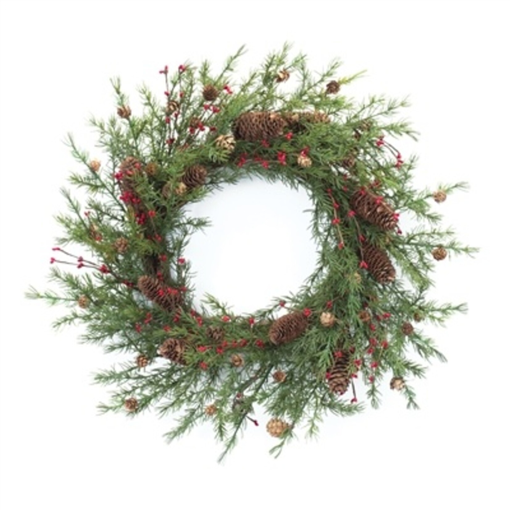 Melrose International Pine Wreath with Berries & Cones - 26"