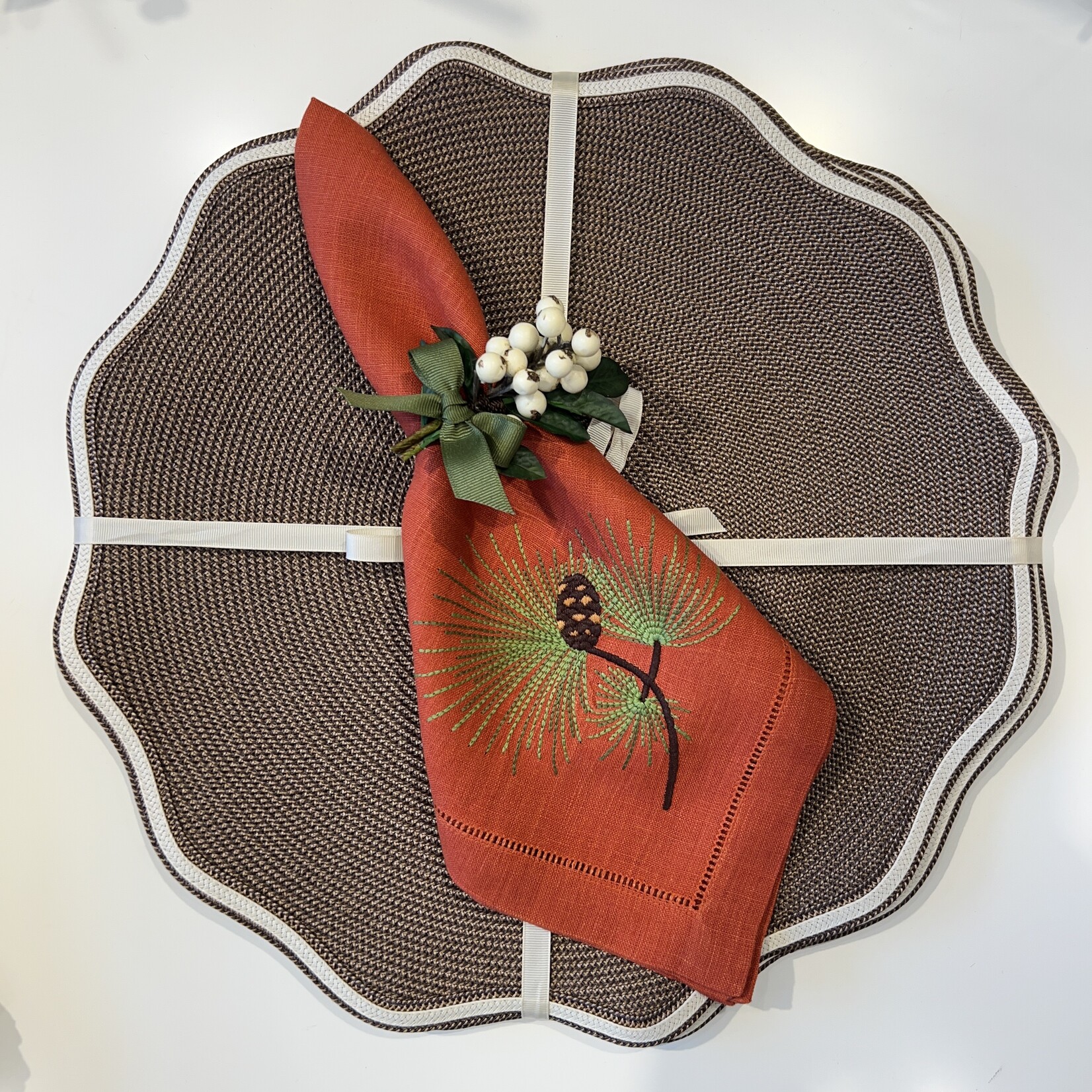 Deborah Rhodes Autumn Piped Oxford Placemats (Set of 4)
