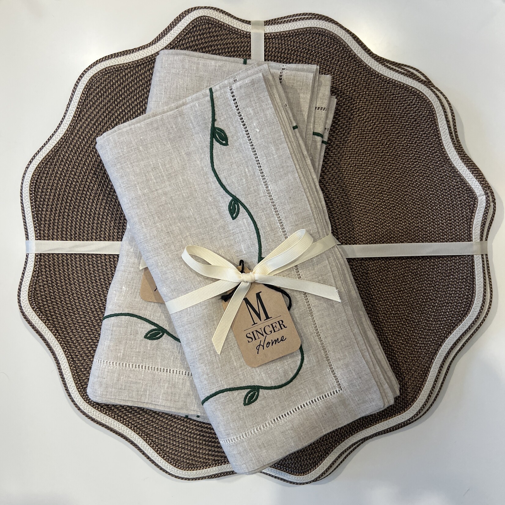 Deborah Rhodes Autumn Piped Oxford Placemats (Set of 4)