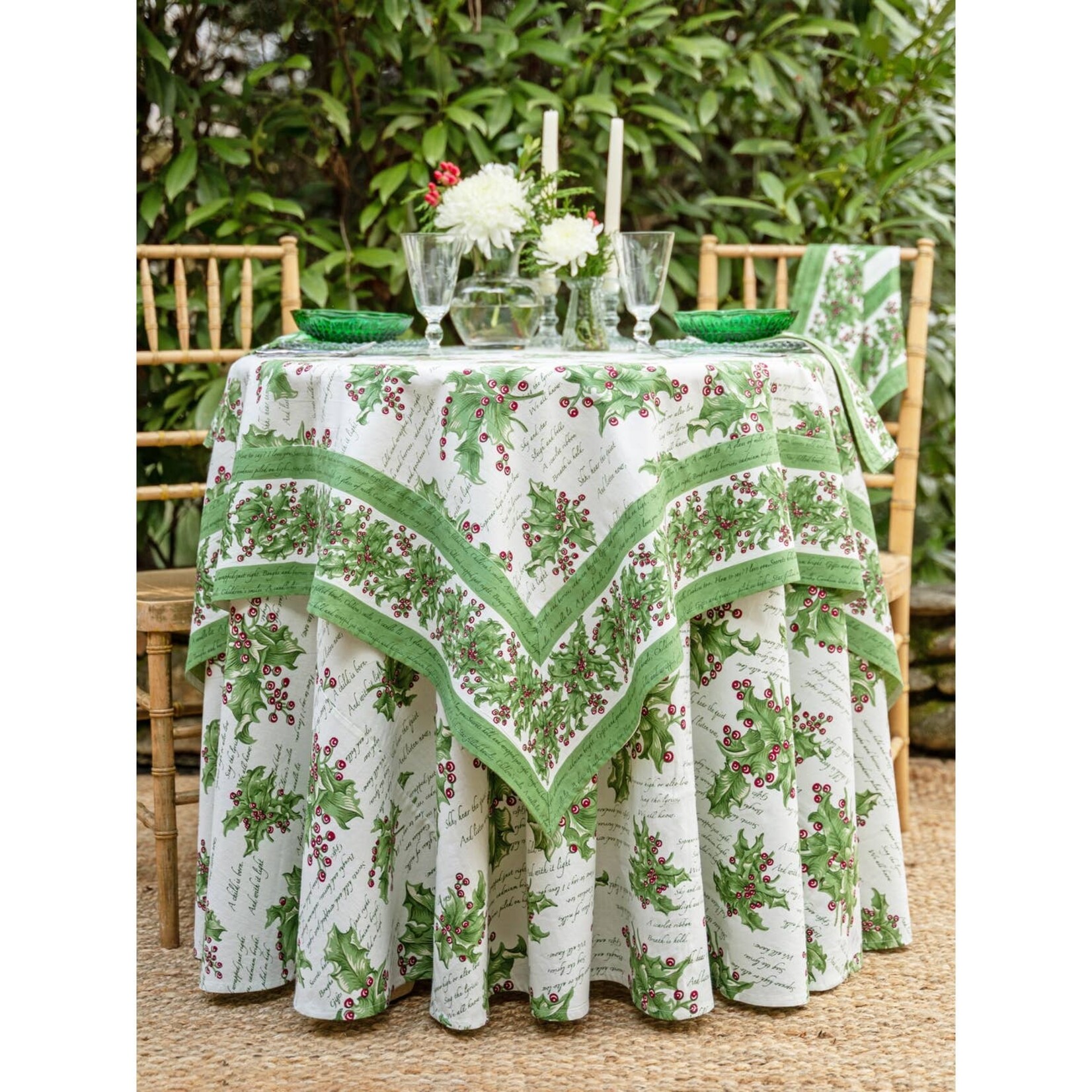 April Cornell Holly Song Linens in Ecru