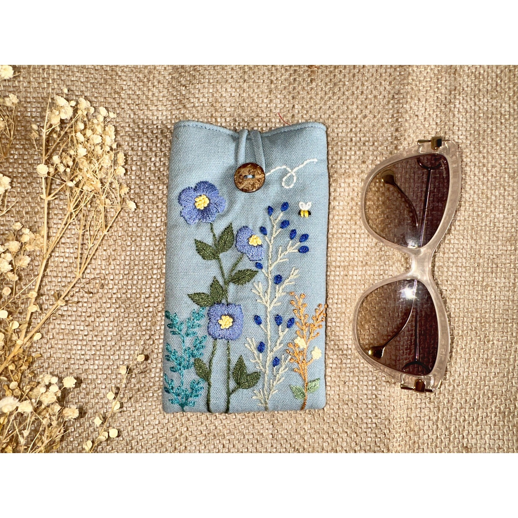 Quince Fables Embroidered Soft Padded Glasses Cases