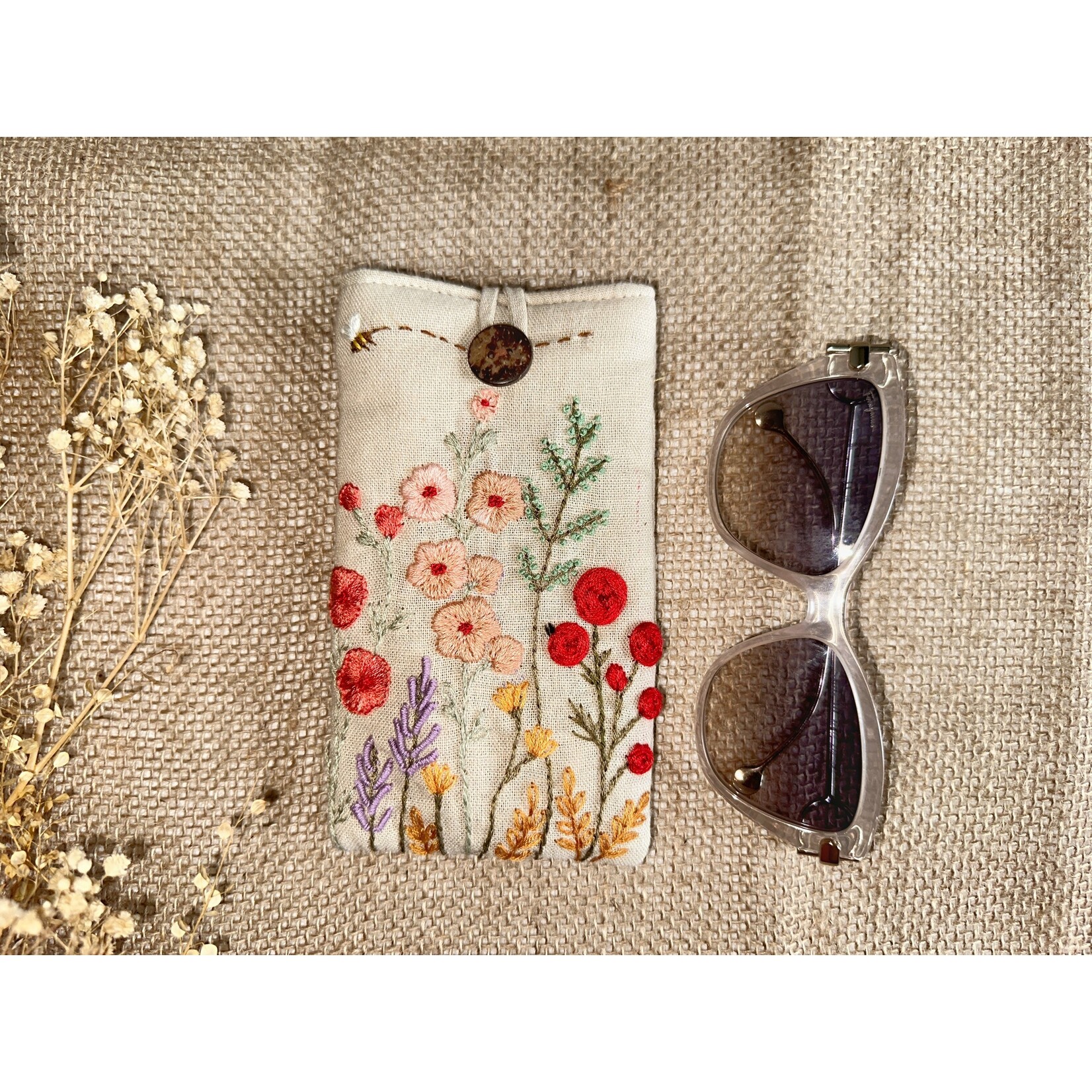 Quince Fables Embroidered Soft Padded Glasses Cases