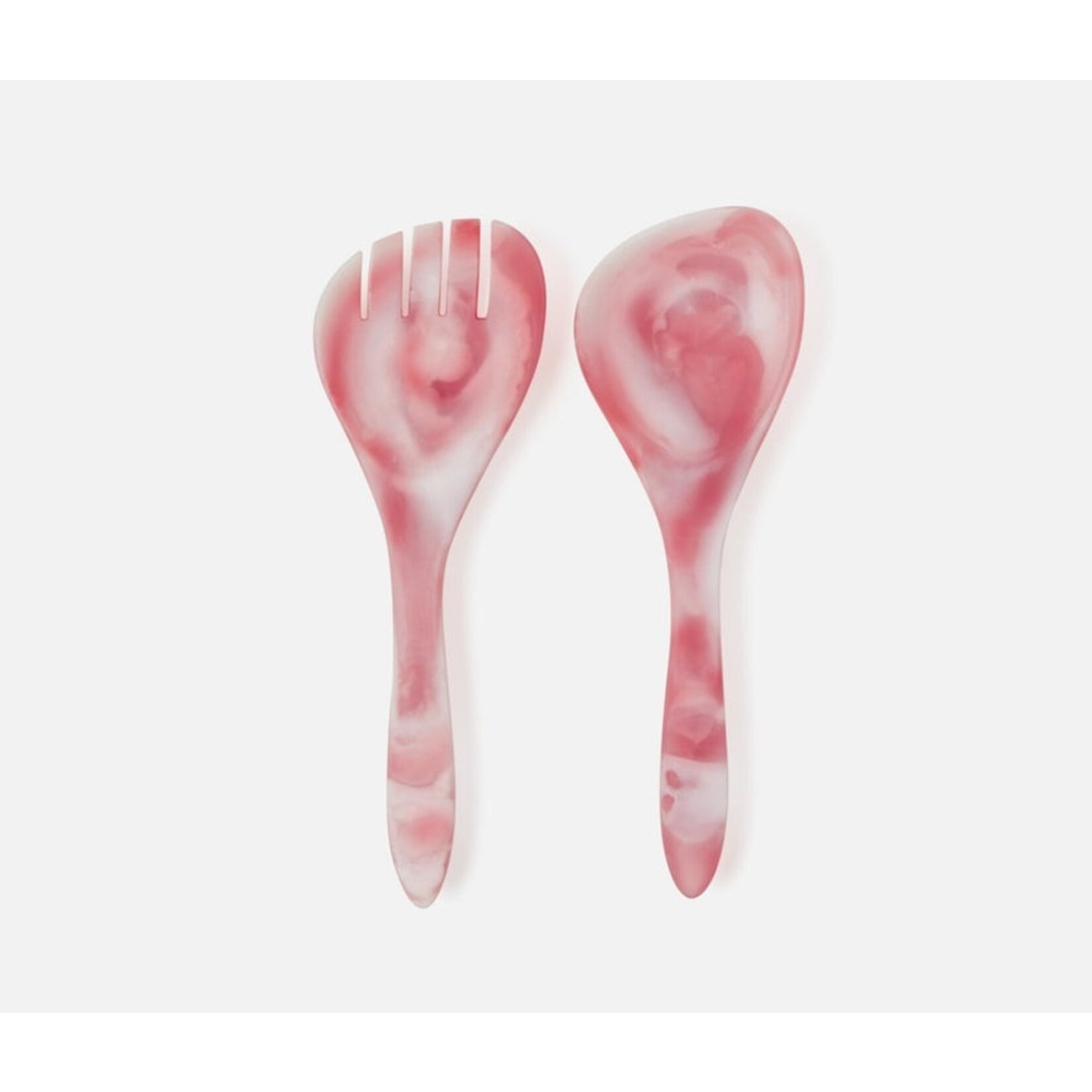 Blue Pheasant Pink Swirled Resin Serving Pieces