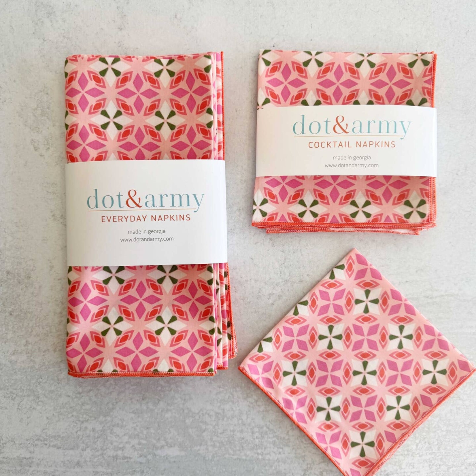 Dot and Army Cotton Candy Napkins (Set of 4)