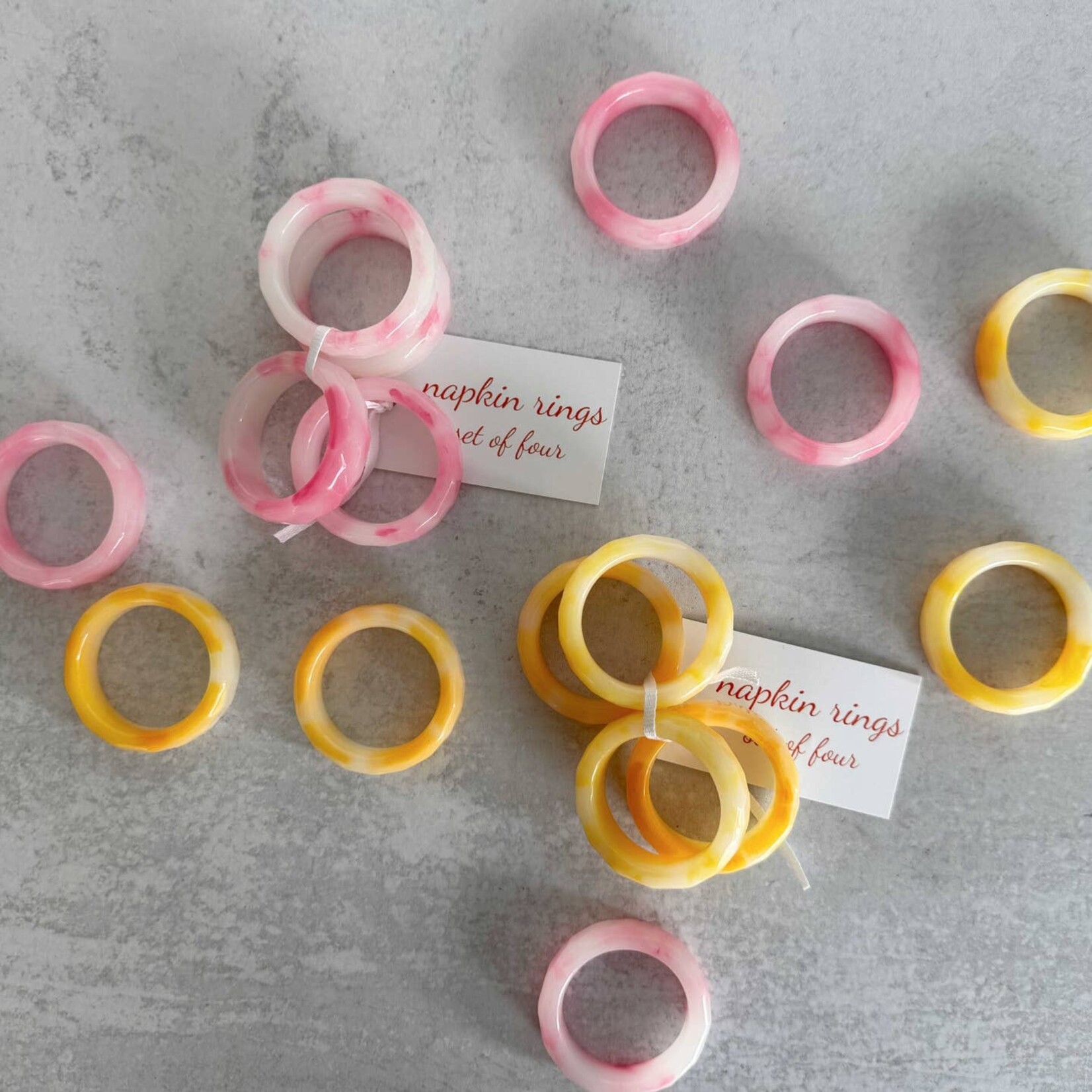 Dot and Army Sherbet Napkin Rings (Set of 4)