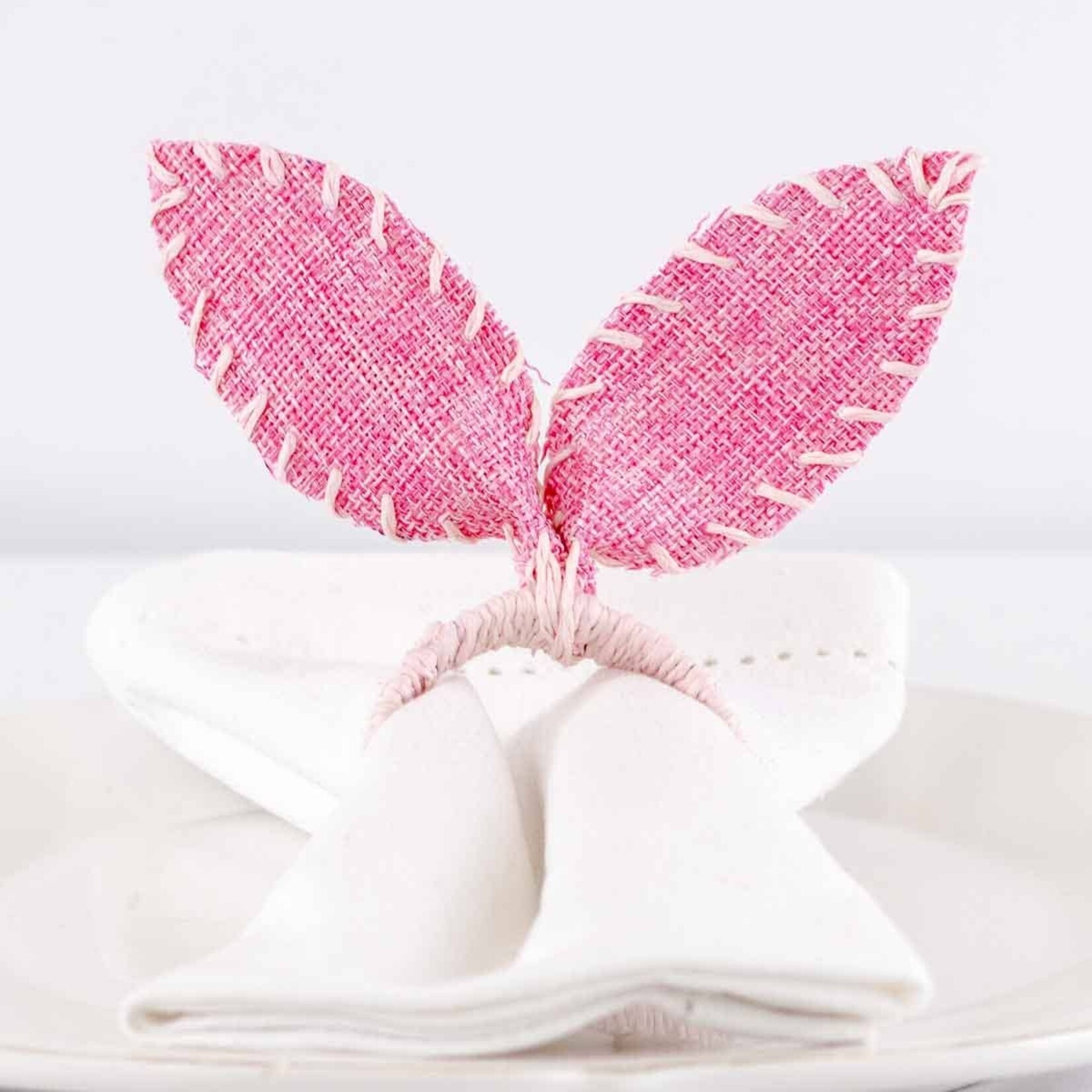 The Royal Standard Burlap Bunny Ear Napkin Rings (Set of 4)