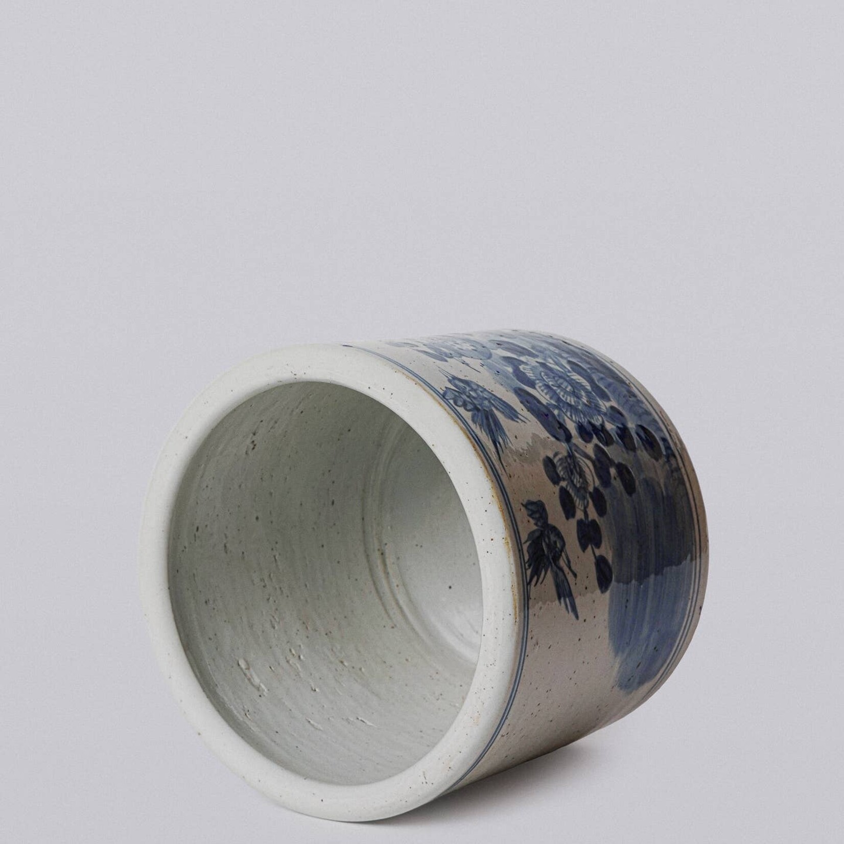 Cobalt Guild Bird & Flower Footed Cachepot