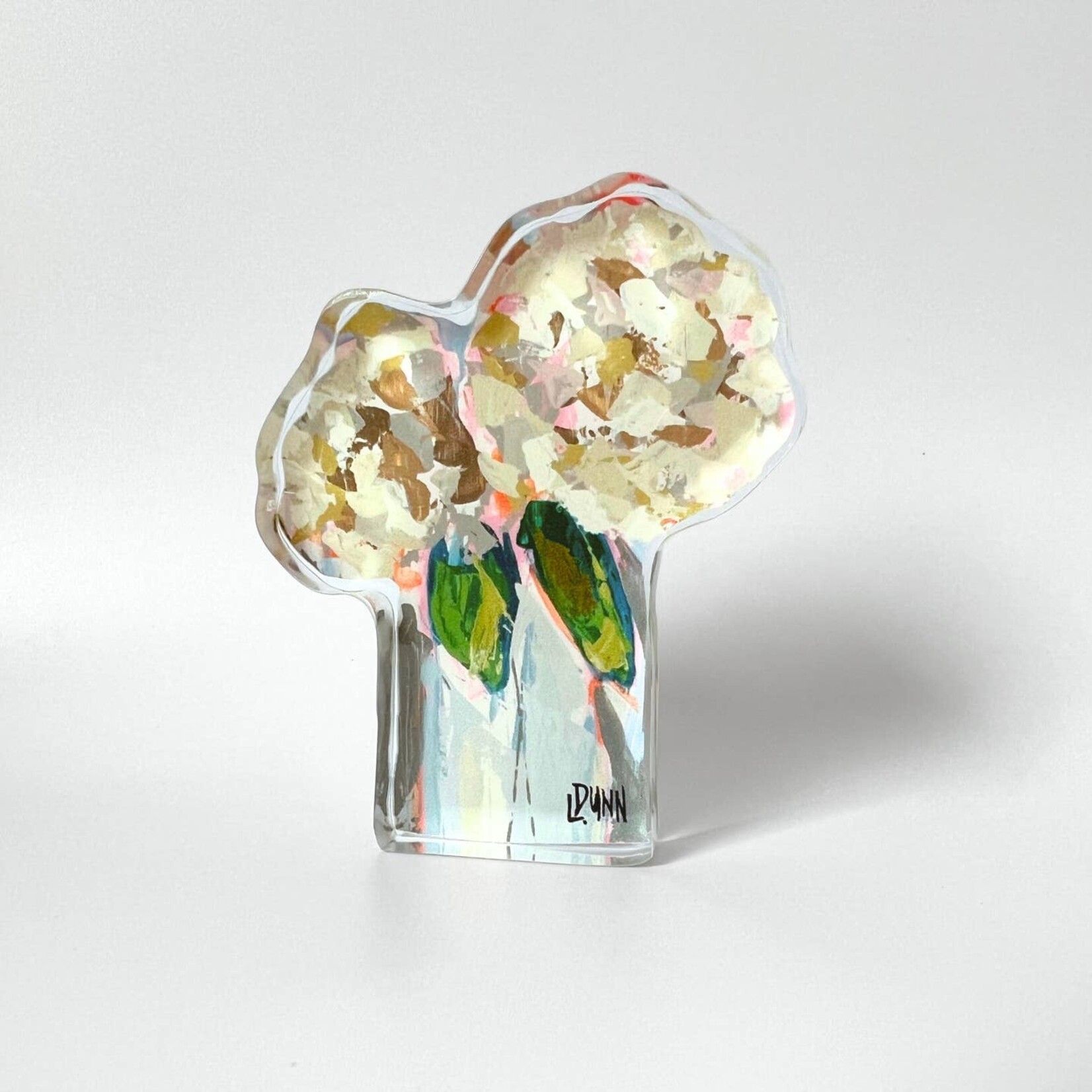 Lauren Dunn Two Hydrangea Blooms Acrylic Block