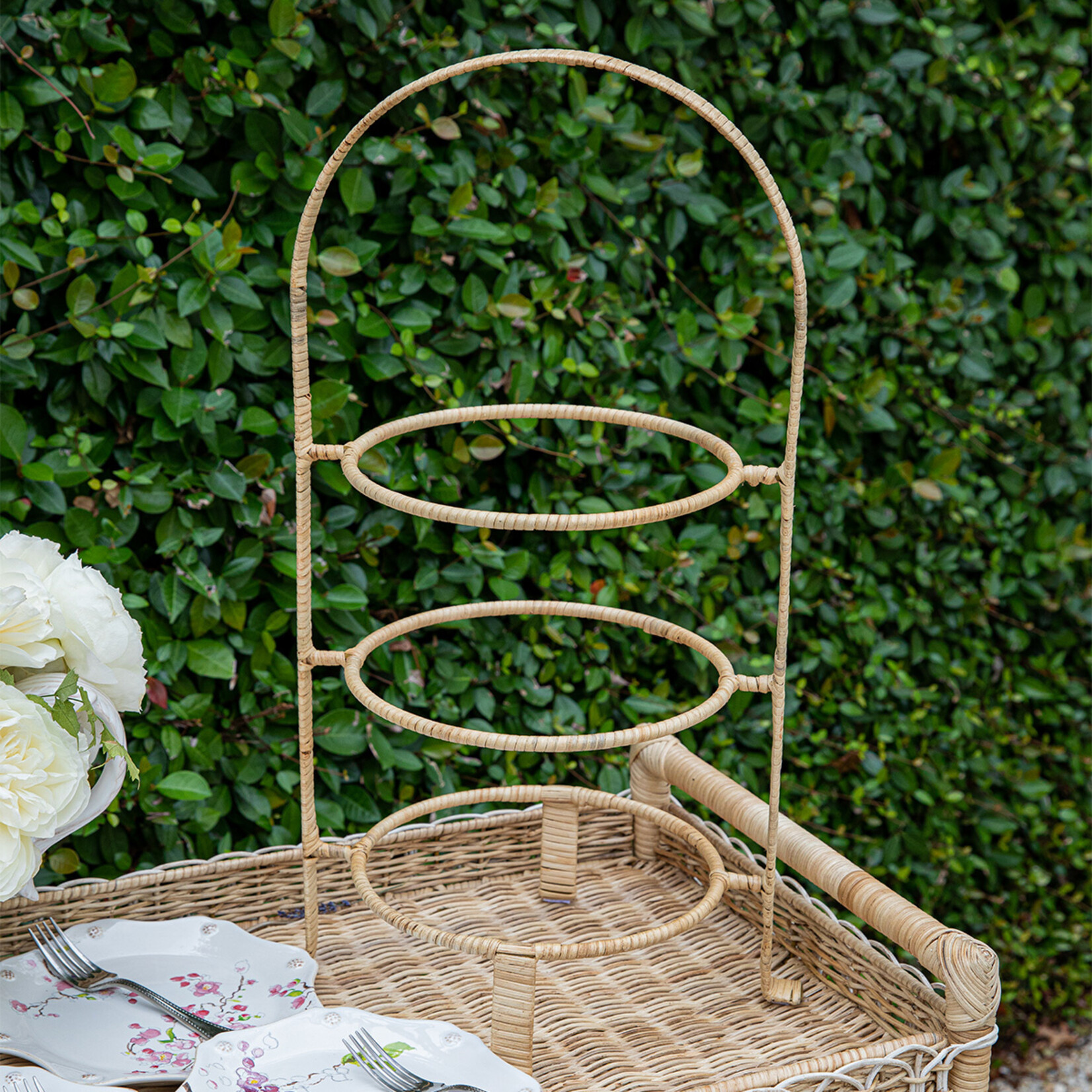 Juliska Provence Rattan Three Tiered Plate Server