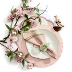 Deborah Rhodes Braided Placemat in Round with Looped Edge (Set of 4) Blush