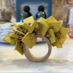 Deborah Rhodes Wood Tassel Napkin Ring (Set of 4) Yellow
