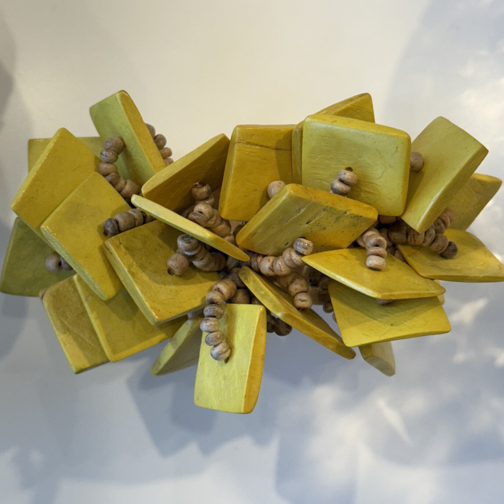 Deborah Rhodes Wood Tassel Napkin Ring (Set of 4) Yellow