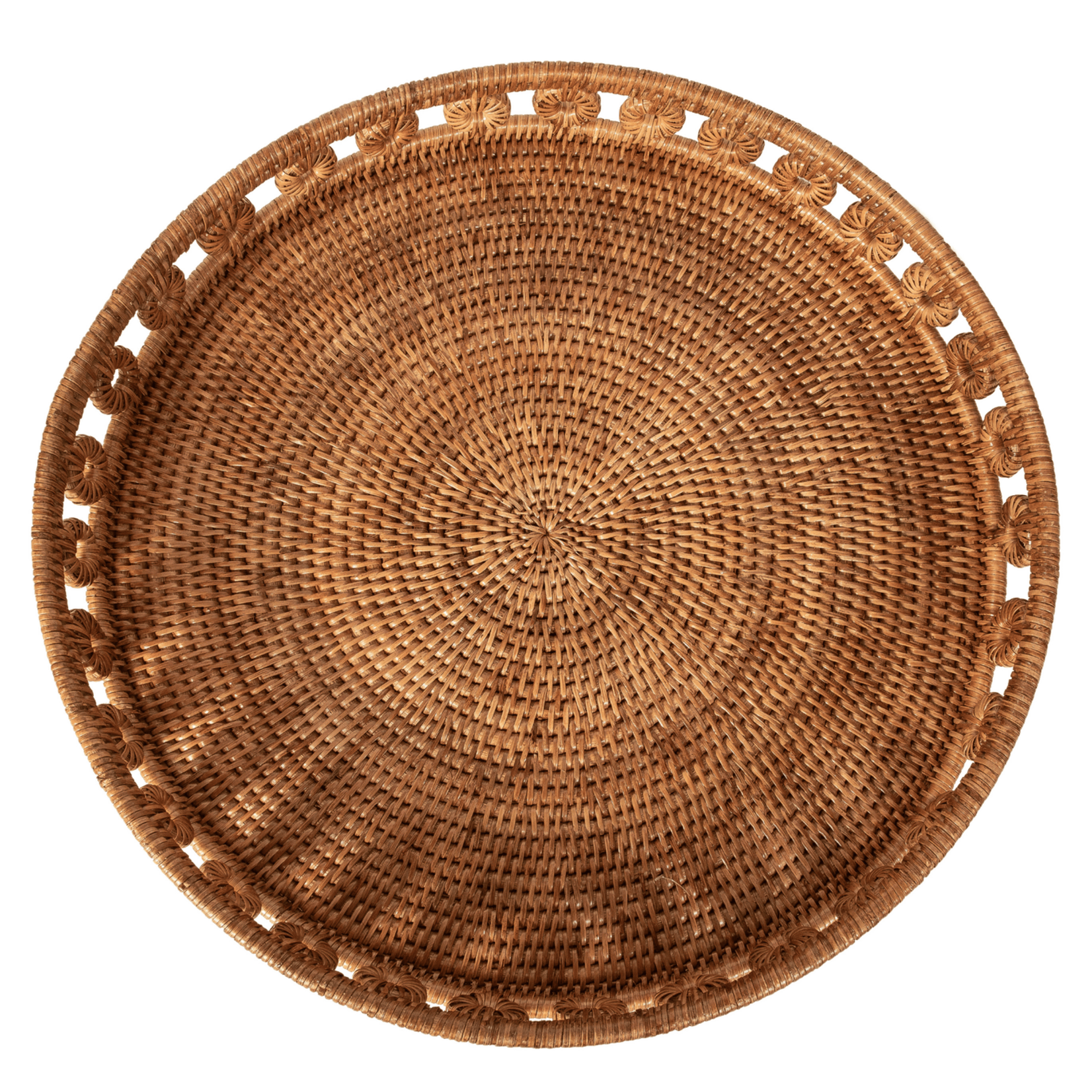 Artifacts Trading Company Rattan Design Round Ottoman Trays