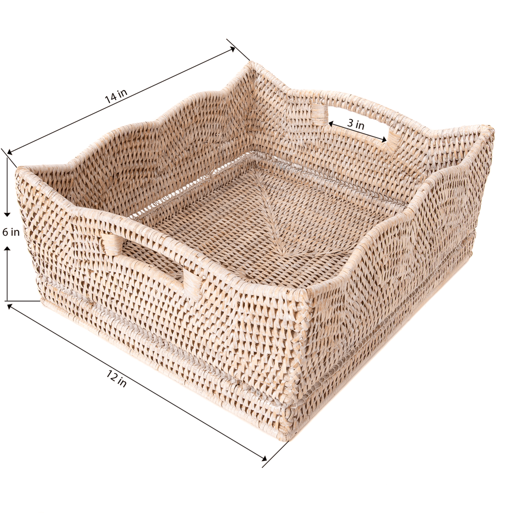 Artifacts Trading Company Scalloped Rattan Baskets