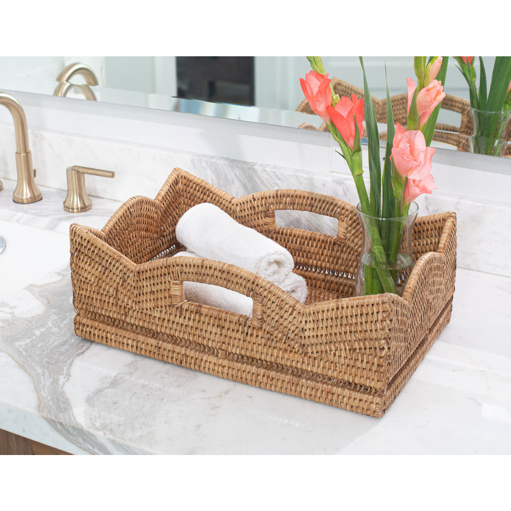 Artifacts Trading Company Scalloped Rattan Baskets