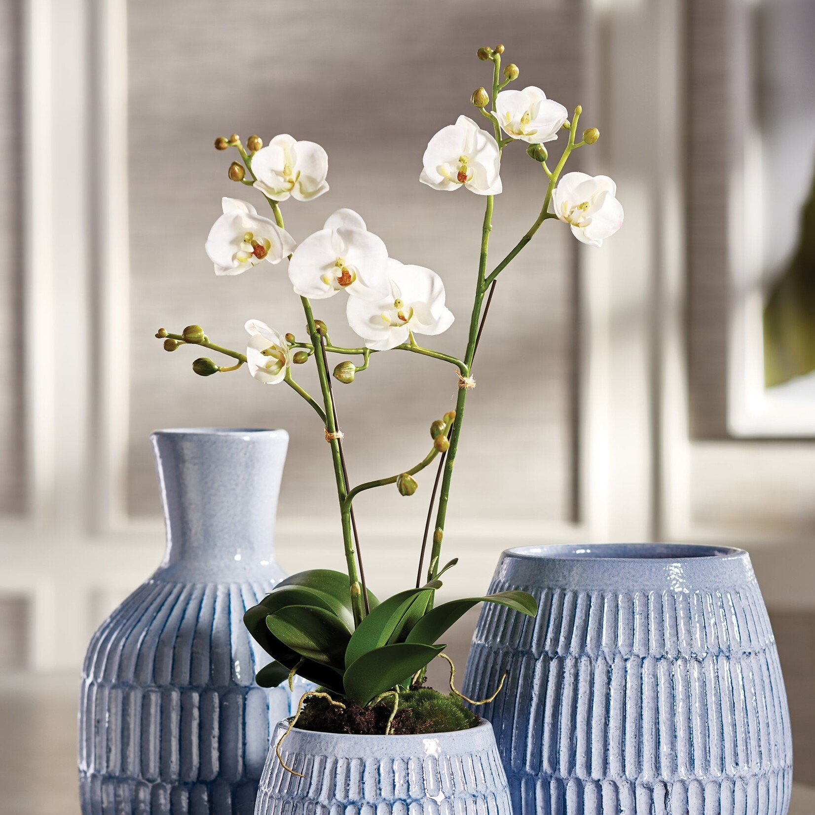 Napa Home and Garden Phalaenopsis White Orchid (x2) Drop-In - 23"
