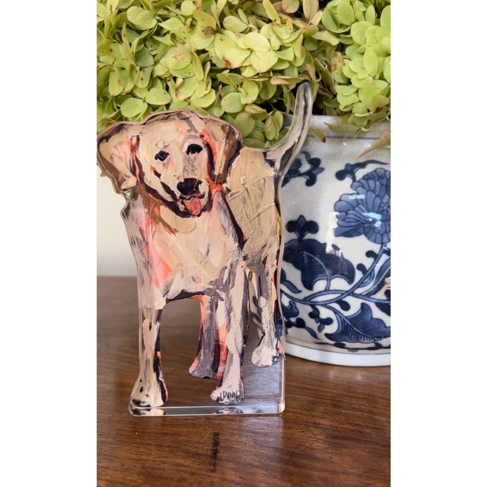 Lauren Dunn Yellow Lab Acrylic Block