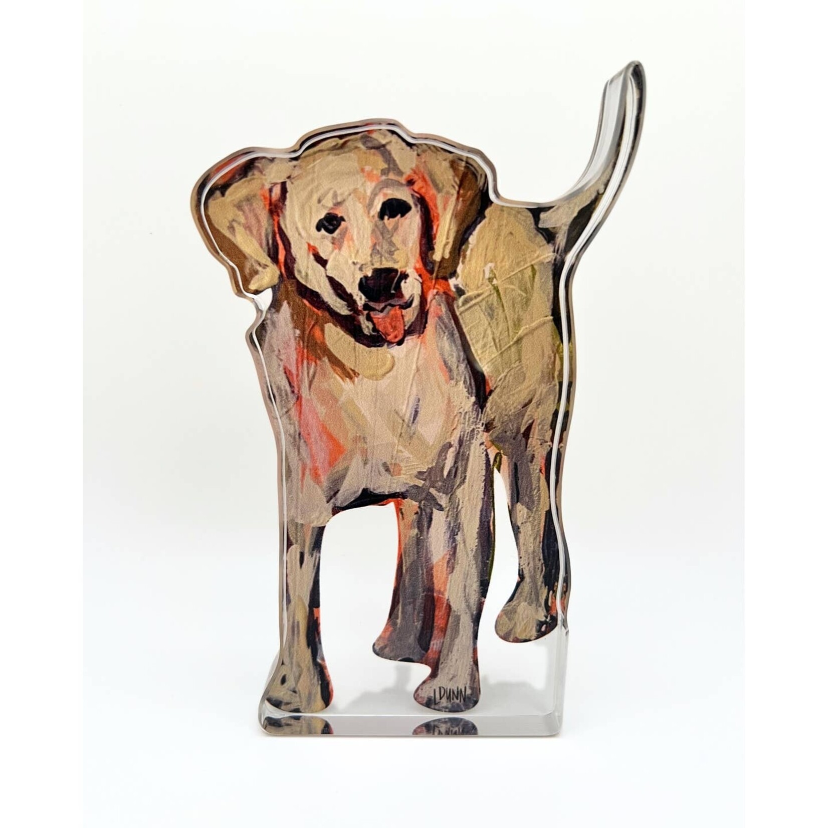 Lauren Dunn Yellow Lab Acrylic Block