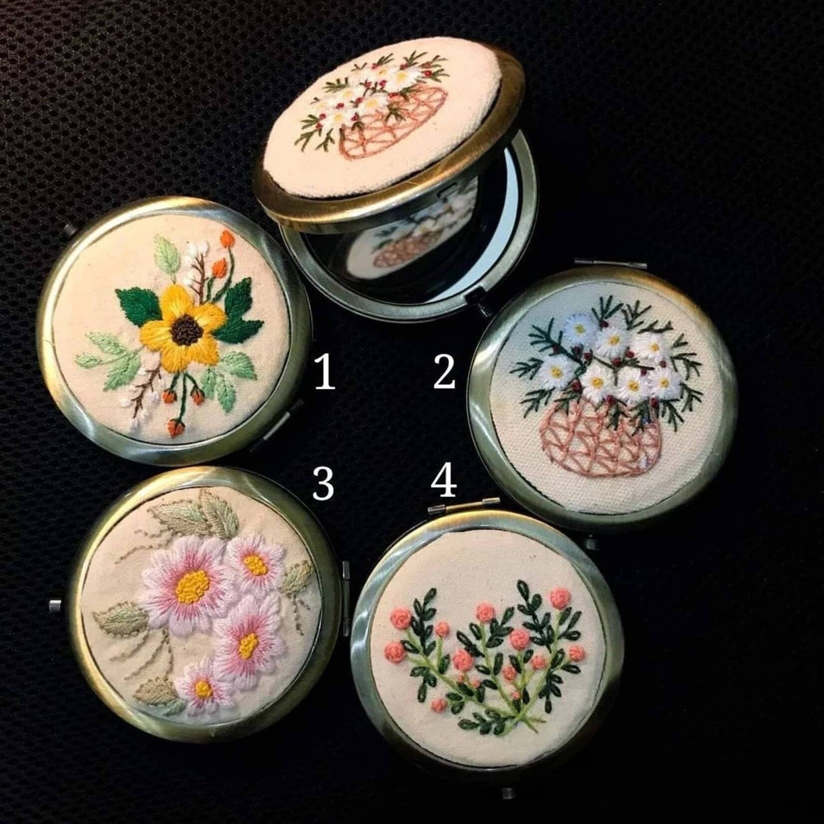 Quince Fables Embroidered Compact Mirrors