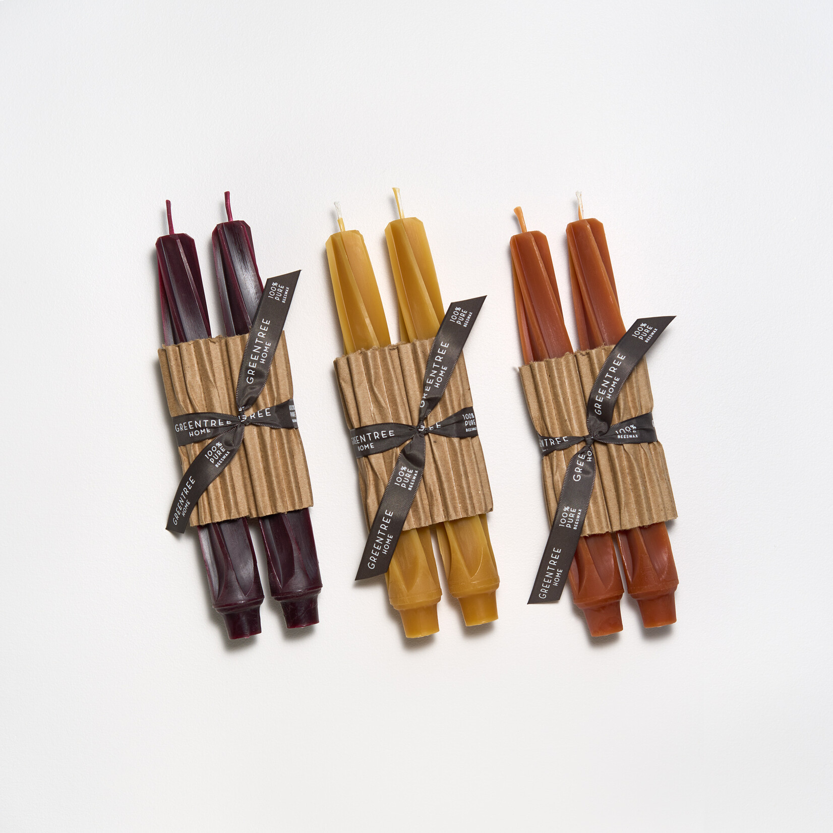 Green Tree Home Twist Taper Candles (Set of 2) - 9"