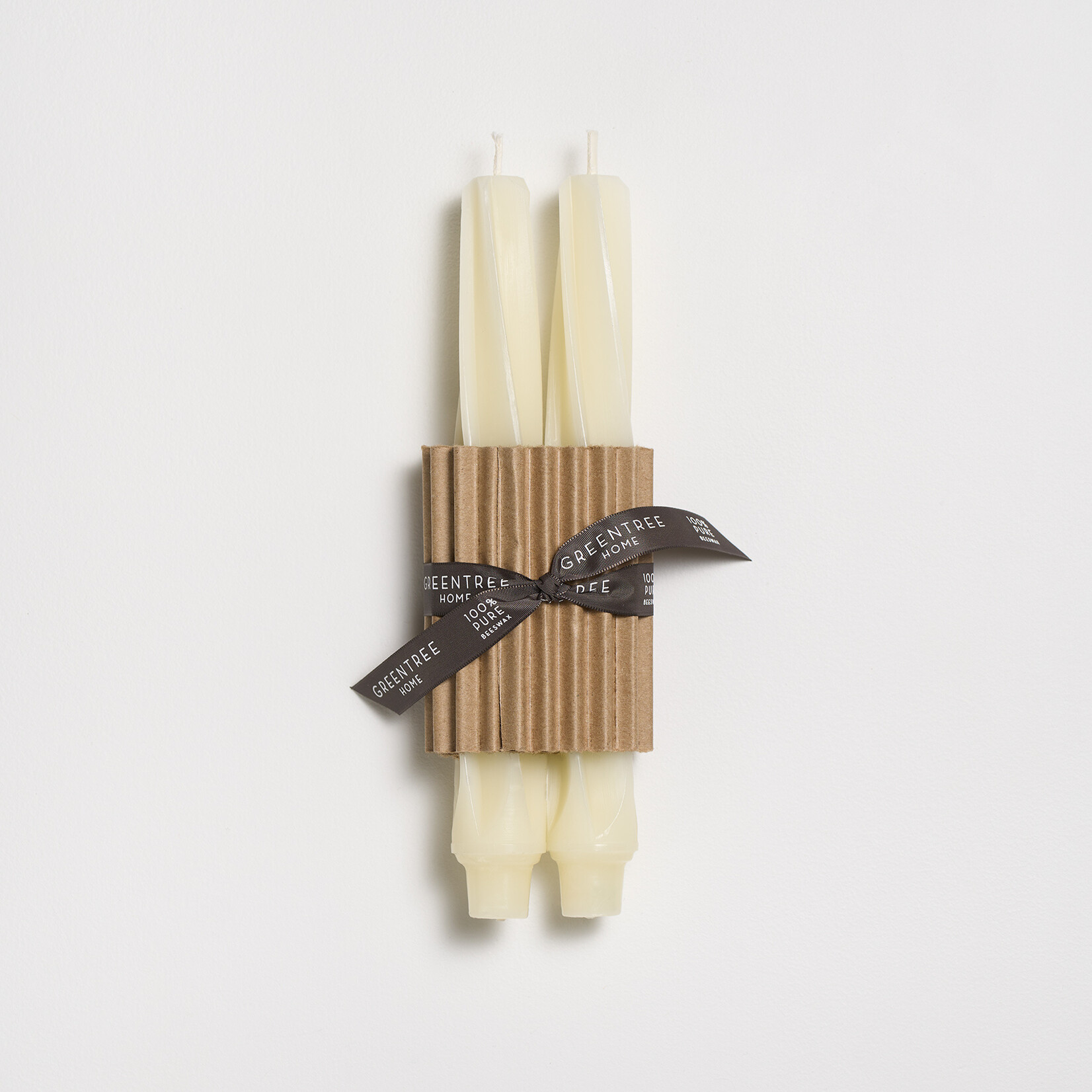 Green Tree Home Twist Taper Candles (Set of 2) - 9"
