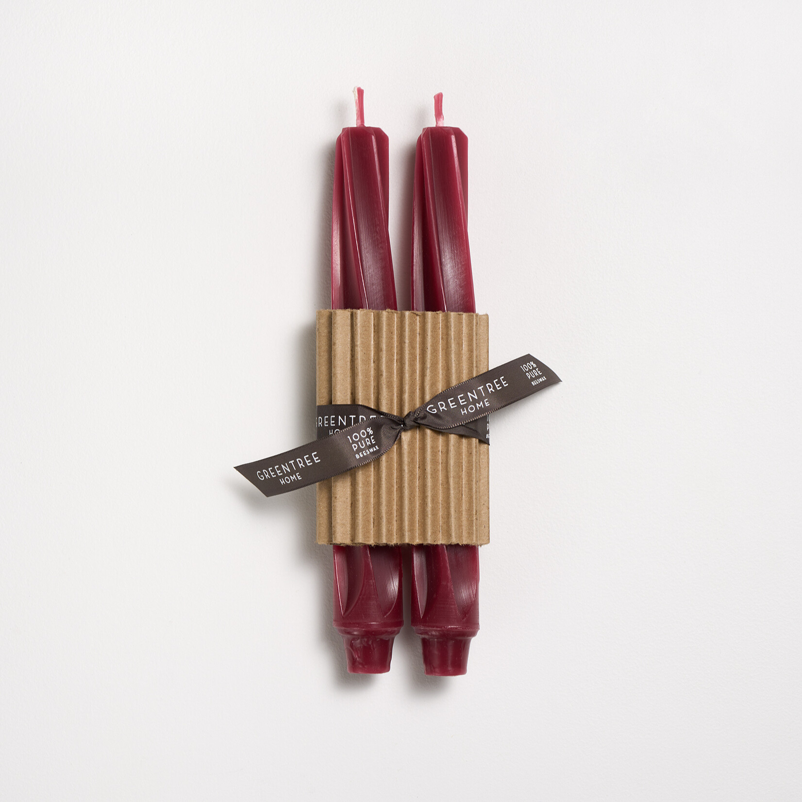 Green Tree Home Twist Taper Candles (Set of 2) - 9"
