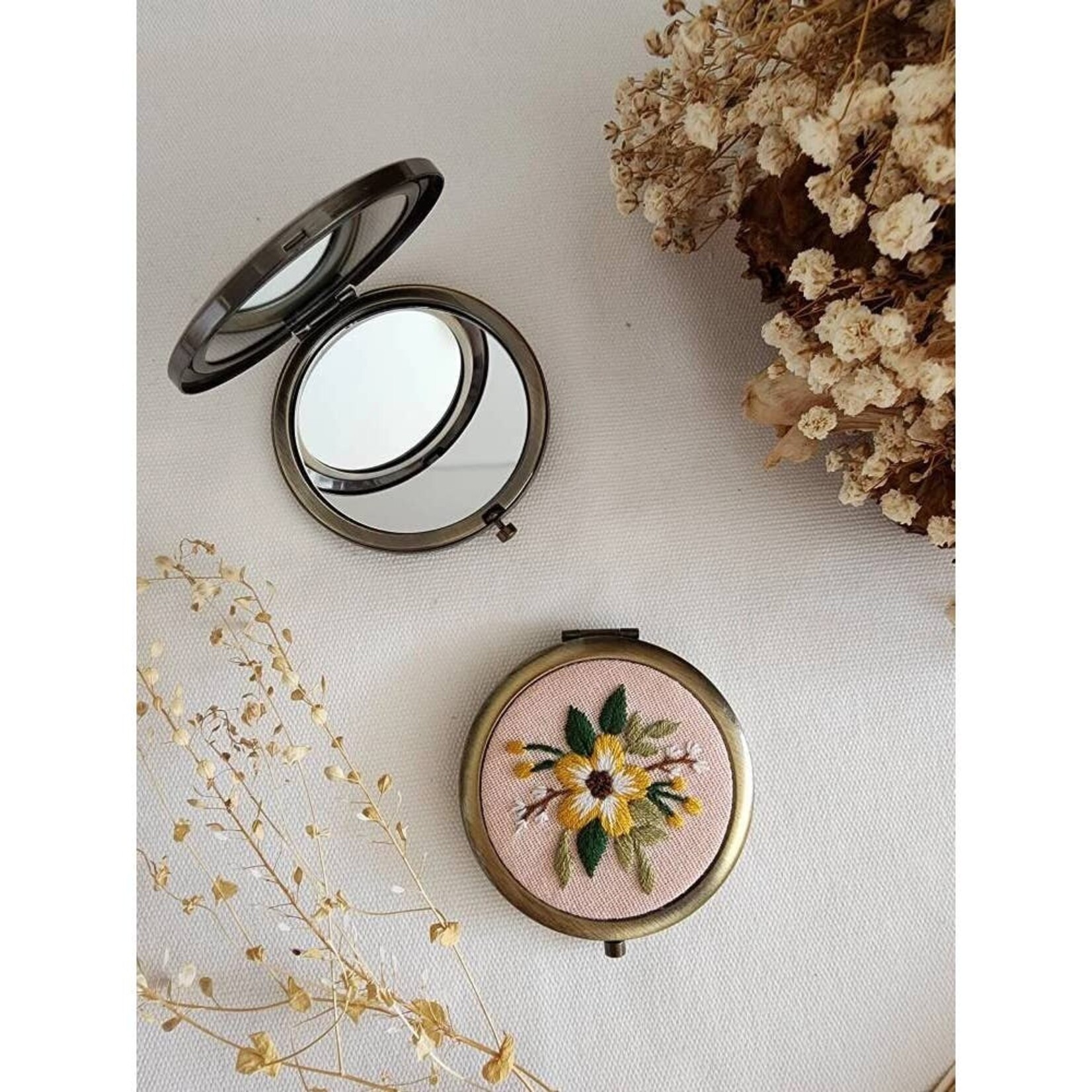 Quince Fables Embroidered Compact Mirrors
