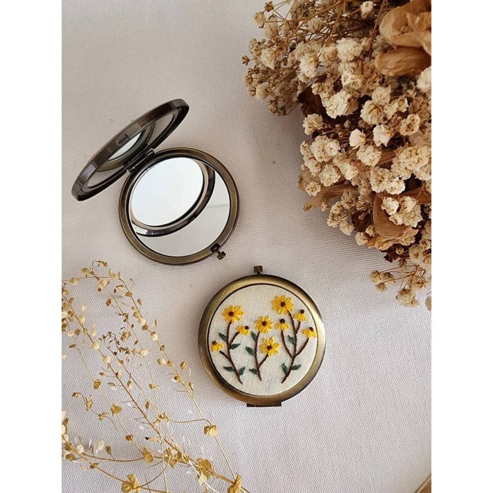 Quince Fables Embroidered Compact Mirrors
