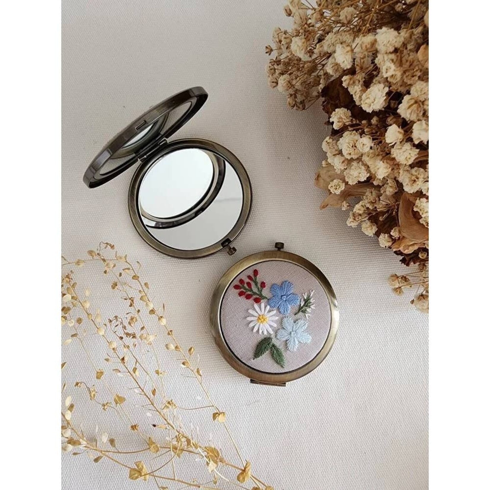 Quince Fables Embroidered Compact Mirrors