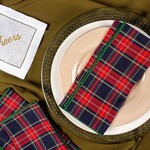 Dot and Army Tartan Cloth Napkins - Set of 4