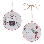 Melrose International Farm Disc 2-Sided Ornaments