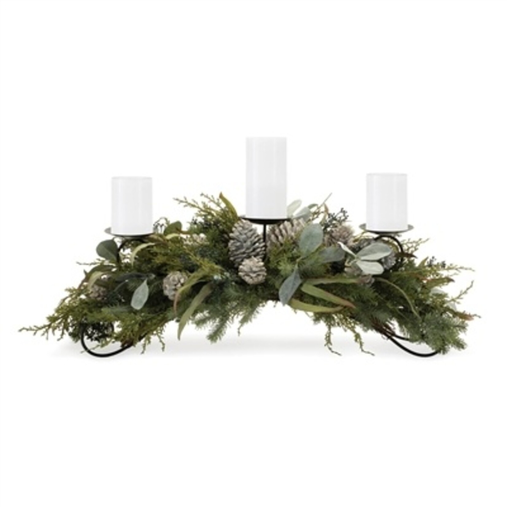 Melrose International Mixed Pine Candle Holder Centerpiece
