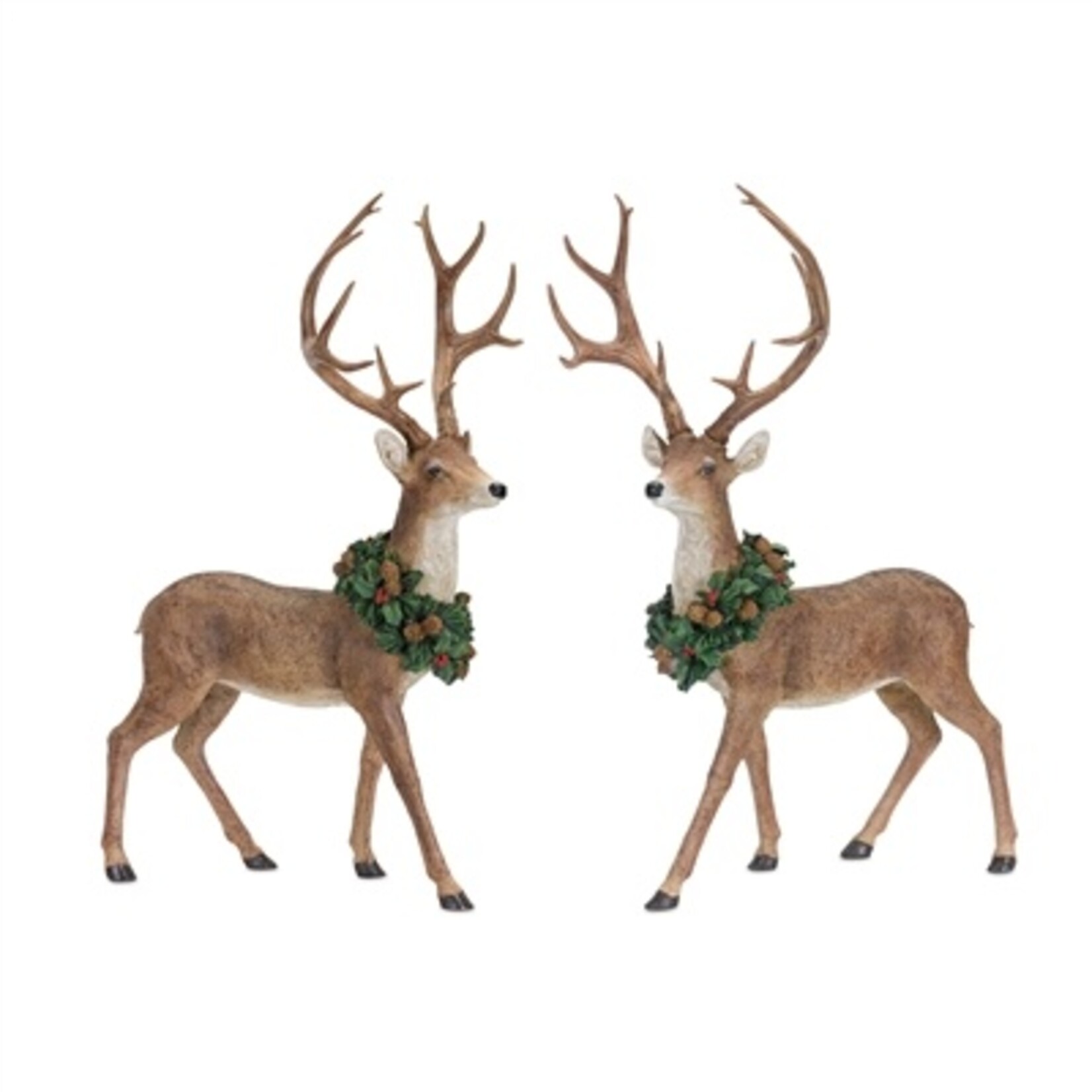 Melrose International Decorative Deer Wearing Wreath