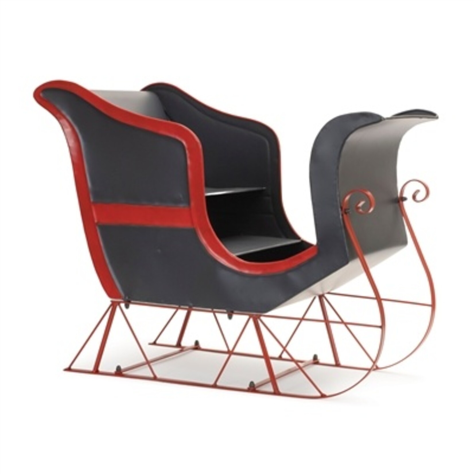 Melrose International Santa's Sleigh in Black Iron
