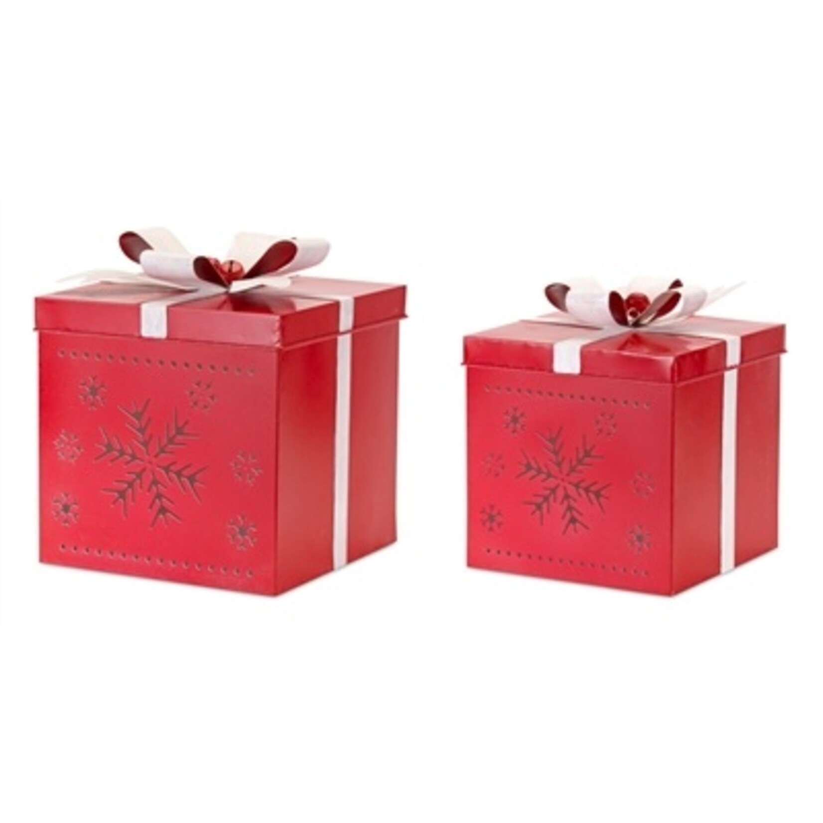Melrose International Red Presents with Bows (Set of 2)