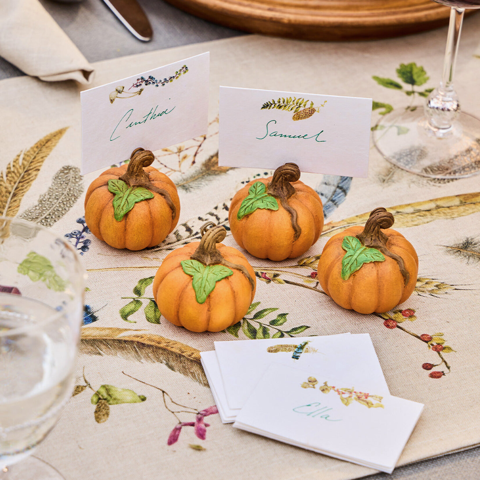 Juliska Forest Walk Pumpkin Place Card Holders (Set of 4)