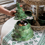 Juliska Berry & Thread Christmas Tree Cookie Jar With Lid in Basil