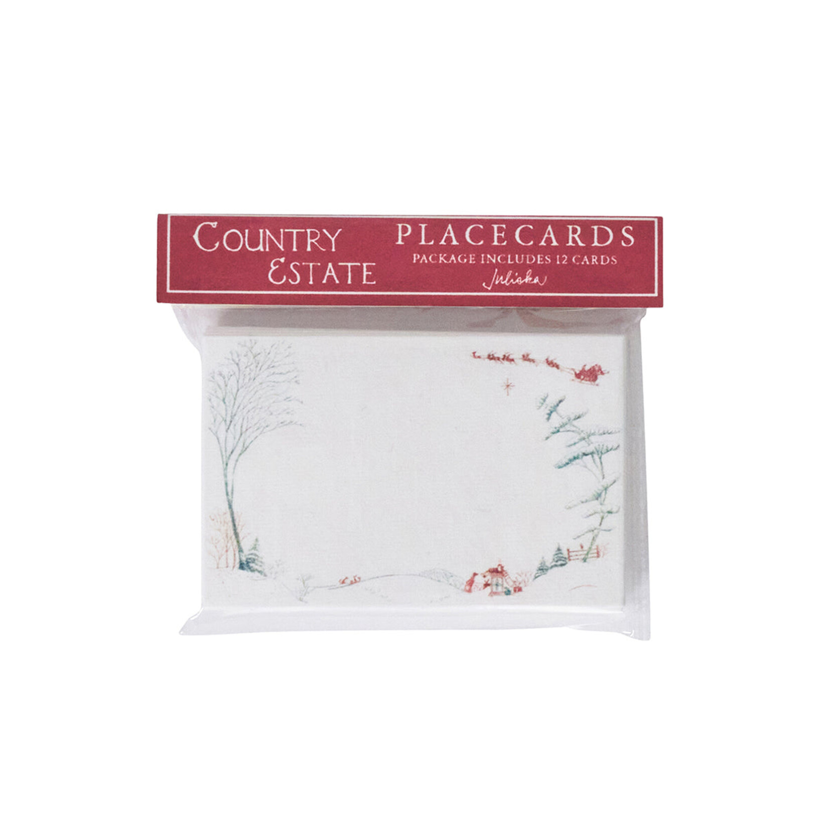 Juliska Country Estate Winter Frolic Placecards in Evergreen (Set of 12)