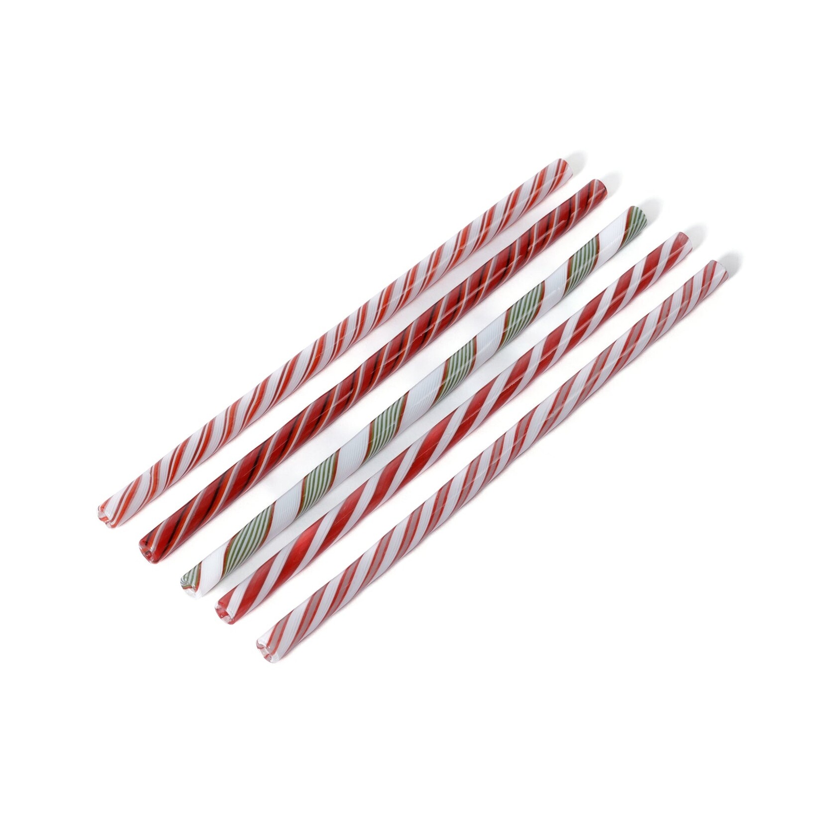 Zodax Holiday Glass Straws (Set of 5)