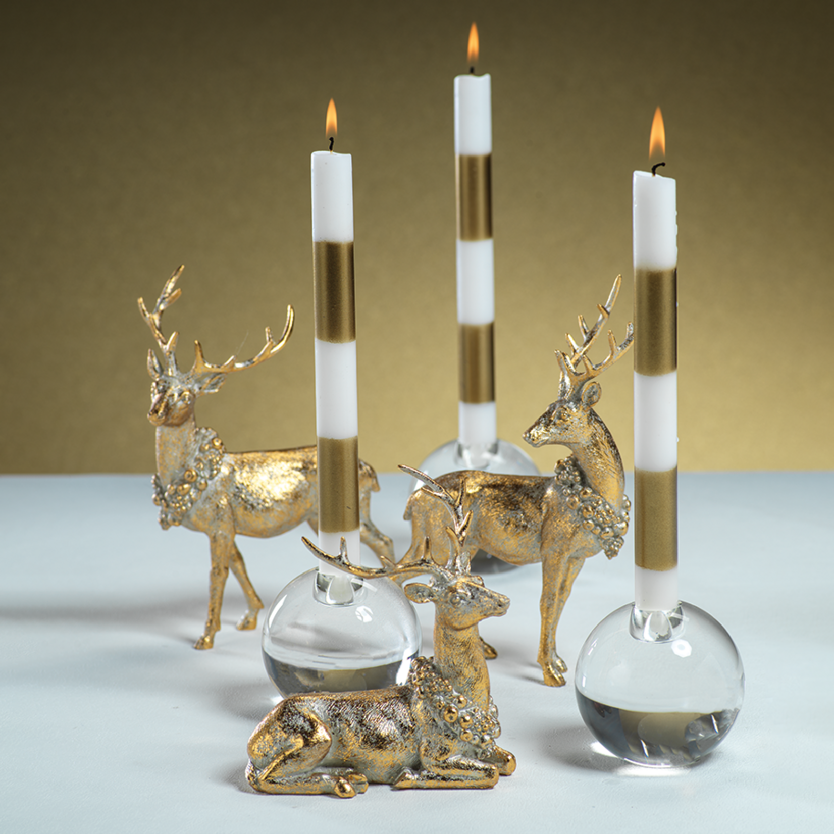 Zodax Golden Deer with Floral Wreath