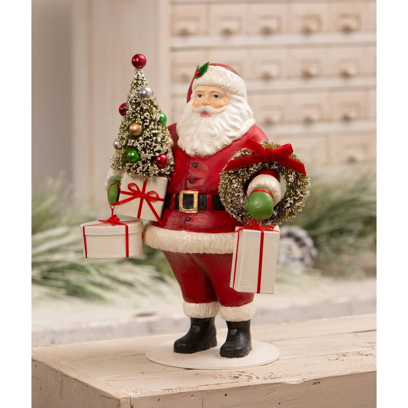 Bethany Lowe Designs Santa with Christmas Presents