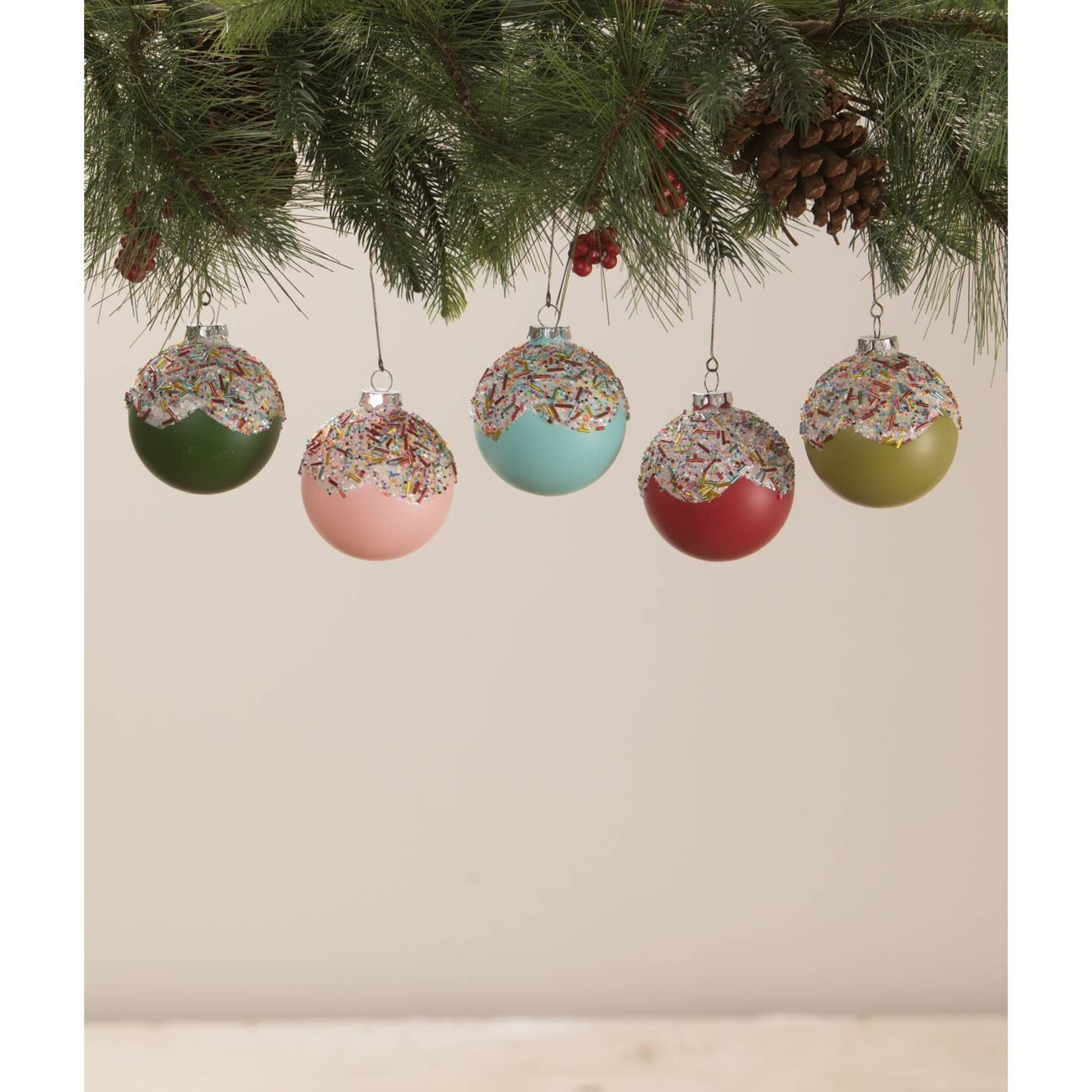 Bethany Lowe Designs Cupcake Glass Ball Ornaments