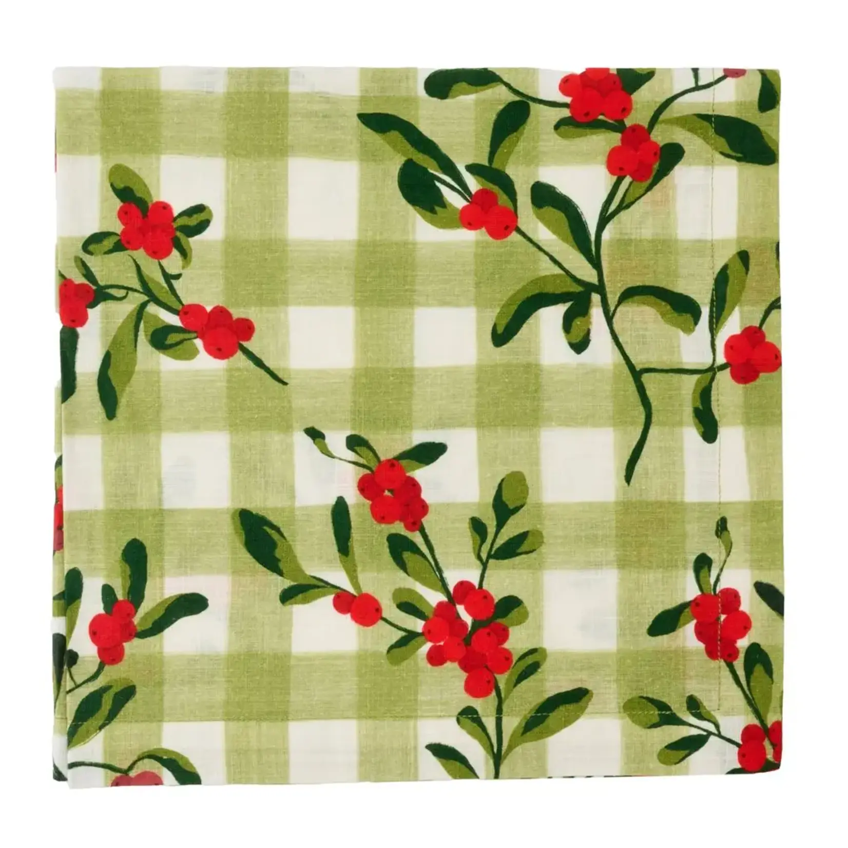 Deborah Rhodes Winter Berry Check Napkins (Set of 4)