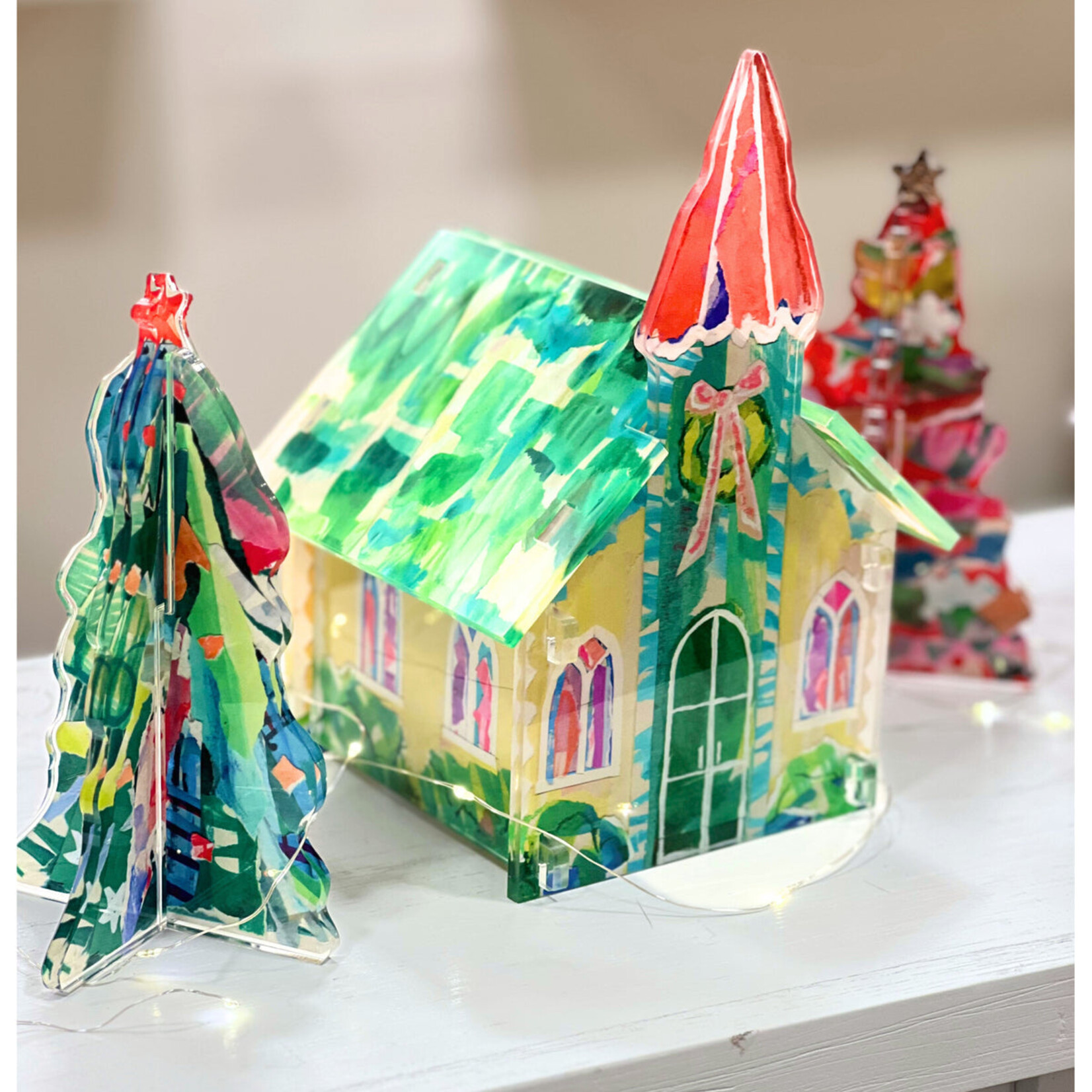 Lauren Dunn Christmas Village Acrylic Block