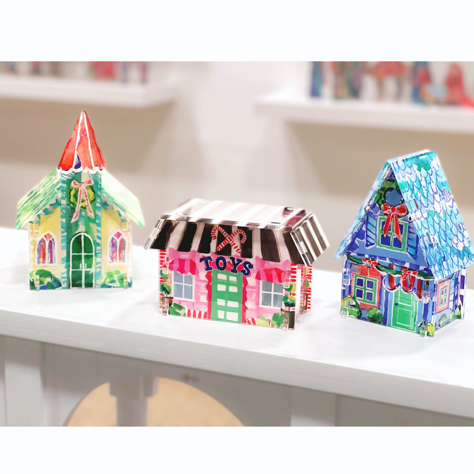 Lauren Dunn Christmas Village Acrylic Block
